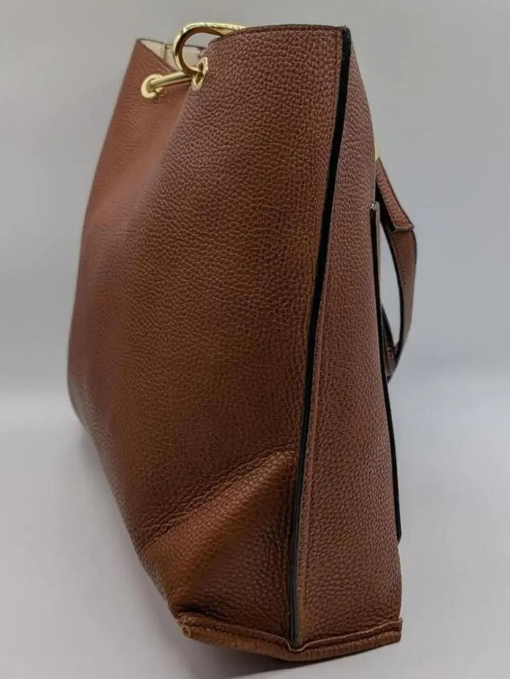 Steve Madden $98 Cognac Brown Donna Double Pocket Faux Leather Floral Lined Tote